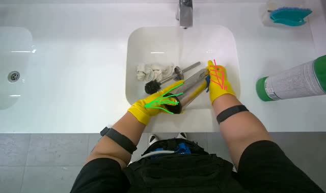 Cleaning toilet brush and holder: egocentric robotics sample