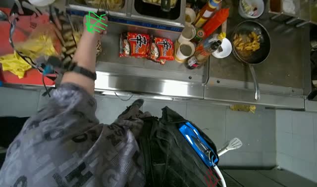 Stirring food with tongs: egocentric robotics sample