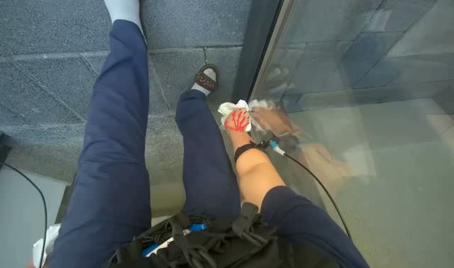 Wiping glass door: egocentric robotics sample