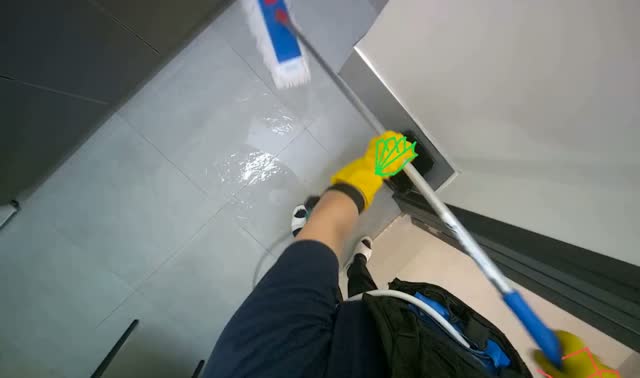 Mopping office floor: egocentric robotics sample