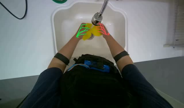 Rinsing cleaning cloth: egocentric robotics sample