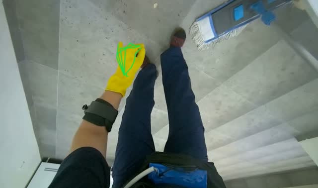 Mopping tiled floor: egocentric robotics sample