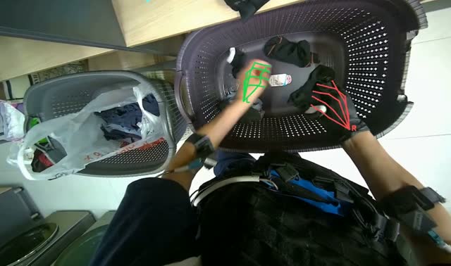 Sorting and bagging clothes: egocentric robotics sample
