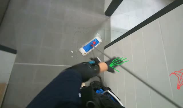Mopping tiled floor: egocentric robotics sample