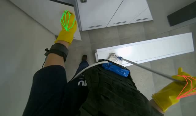 Wiping inside of lockers: egocentric robotics sample