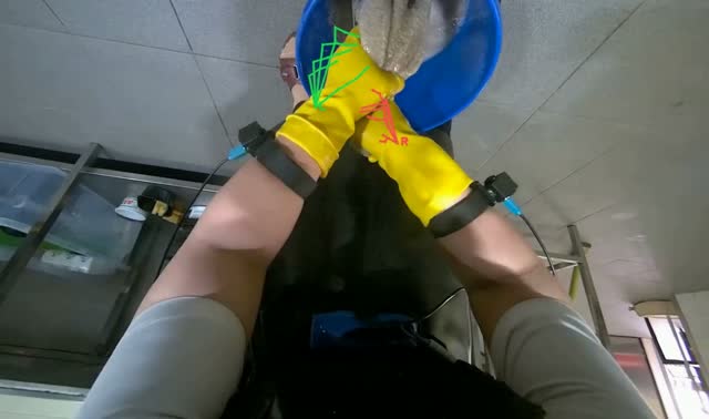 Wringing out mop head: egocentric robotics sample