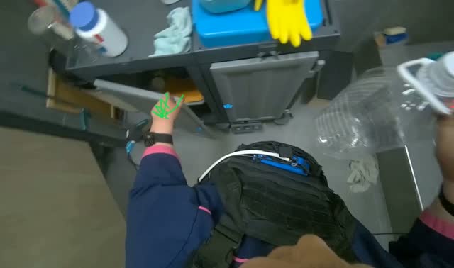 Preparing cleaning solution: egocentric robotics sample