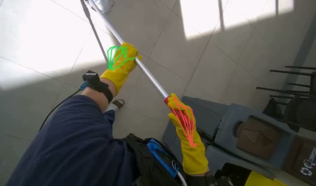 Sweeping cafeteria floor: egocentric robotics sample