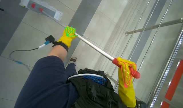 Mopping cafeteria floor: egocentric robotics sample