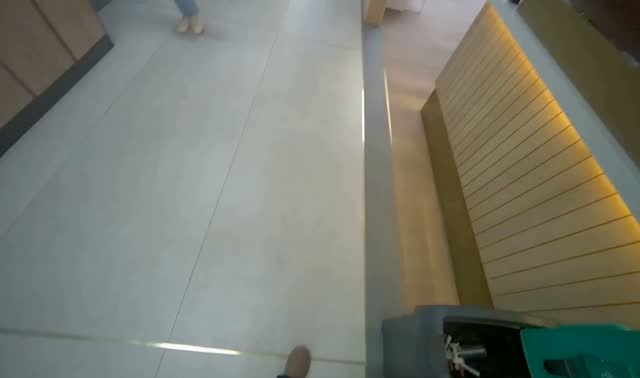 Mopping hallway floor: egocentric robotics sample