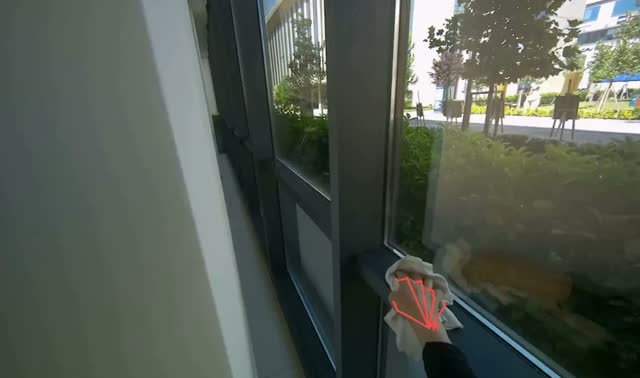 Wiping glass windows and frames: egocentric robotics sample