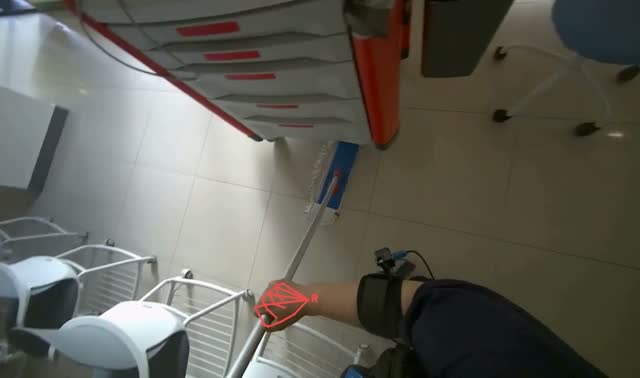 Mopping classroom floor: egocentric robotics sample