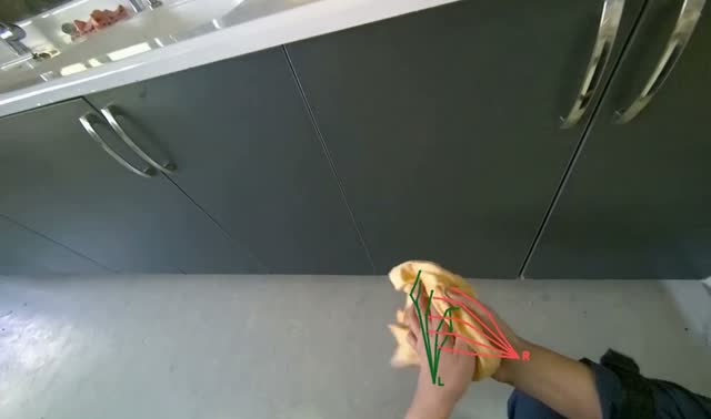 Cleaning exterior of kitchen cabinets: egocentric robotics sample