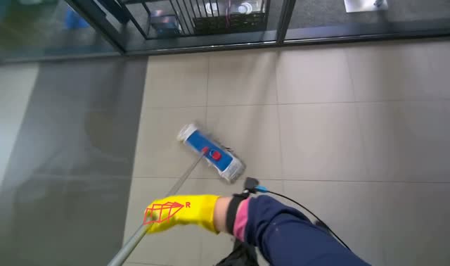 Mopping hallway floor: egocentric robotics sample