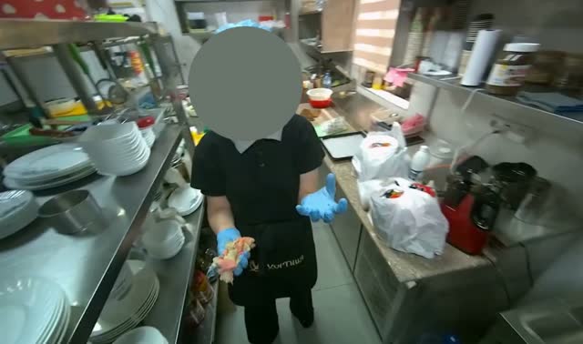 Serving prepared food and condiments: egocentric robotics sample