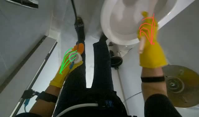 Scrubbing toilet bowl: egocentric robotics sample