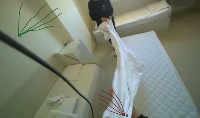 Making a bed: egocentric robotics sample