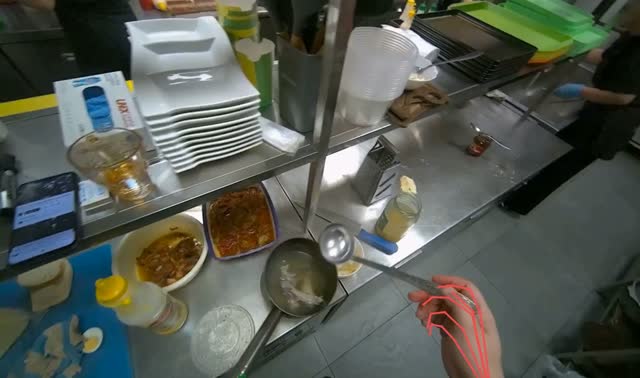 Serving food into bowls: egocentric robotics sample