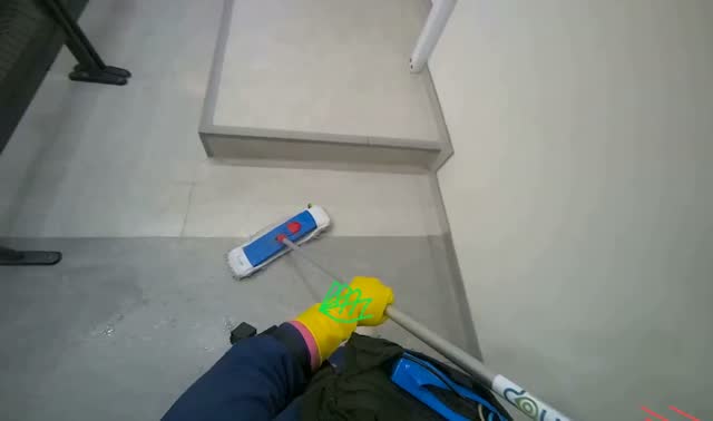 Mopping hallway floor: egocentric robotics sample
