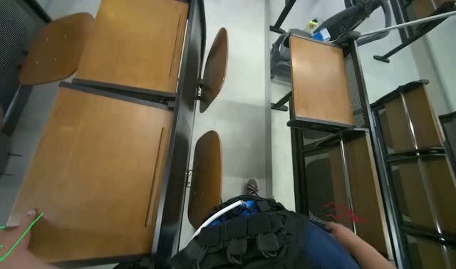 Wiping desks in classroom: egocentric robotics sample