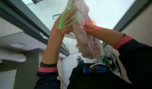 Hanging clothes to dry: egocentric robotics sample