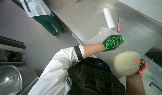 Wrapping dough in plastic: egocentric robotics sample