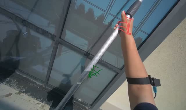 Cleaning glass window with squeegee: egocentric robotics sample