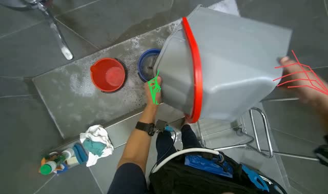 Preparing cleaning tools: egocentric robotics sample