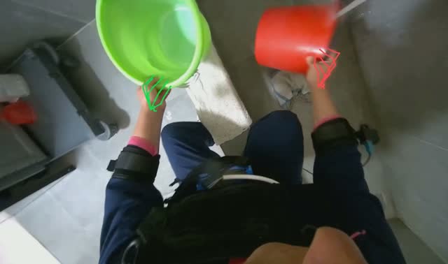 Preparing cleaning area and supplies: egocentric robotics sample