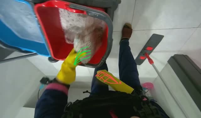 Rinsing and wringing mop head: egocentric robotics sample