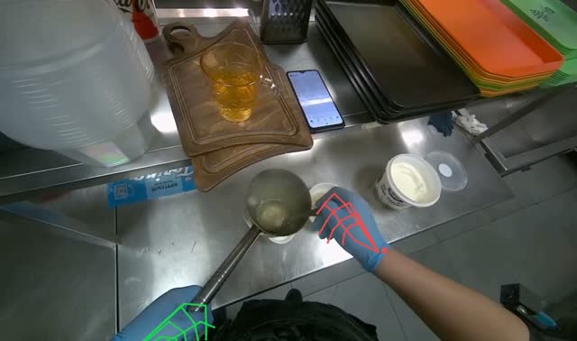 Serving food into bowl: egocentric robotics sample