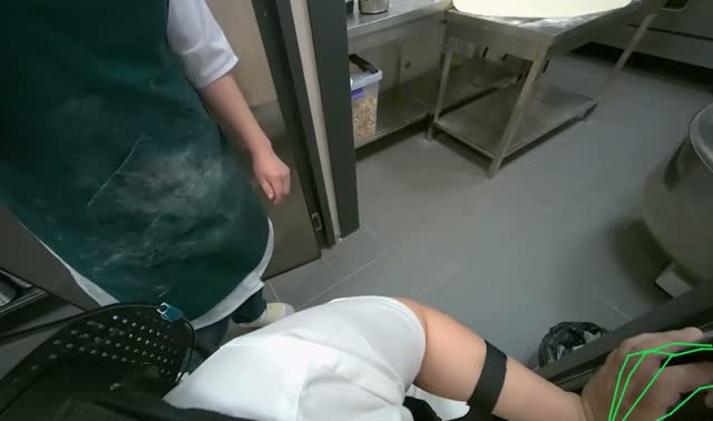 Scooping powder into container: egocentric robotics sample