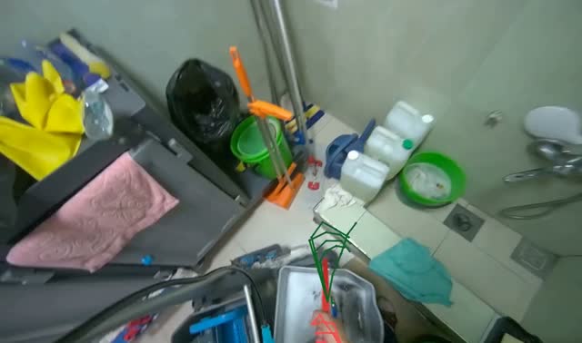 Preparing cleaning tools and water: egocentric robotics sample