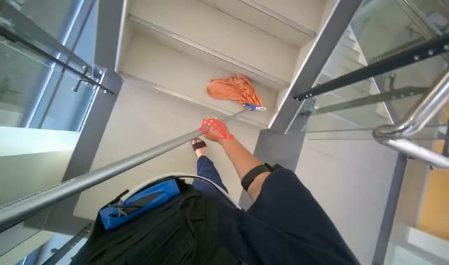 Mopping the stairs: egocentric robotics sample