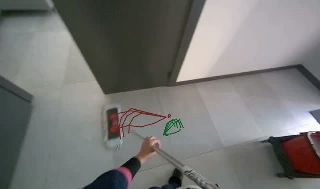 Mopping hallway floor: egocentric robotics sample