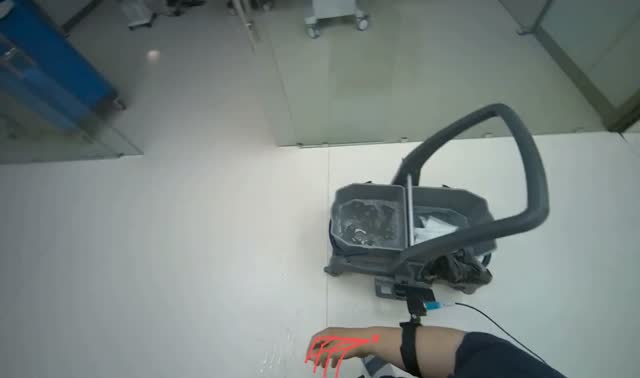 Mopping hallway floor: egocentric robotics sample