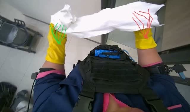 Organizing cleaning cart: egocentric robotics sample