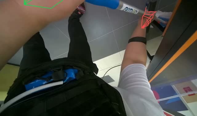 Mopping floor with flat mop: egocentric robotics sample