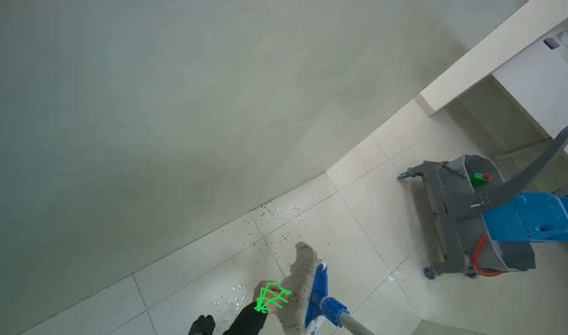 Mopping changing room floor: egocentric robotics sample