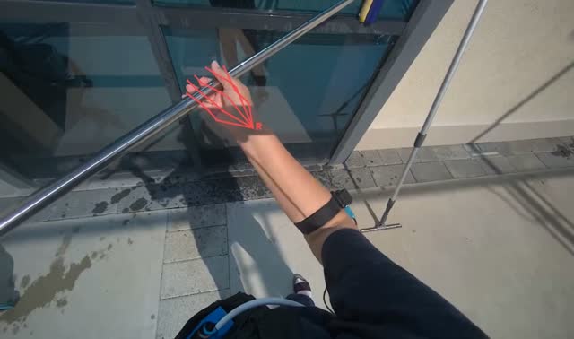 Scrubbing glass door with pole scrubber: egocentric robotics sample