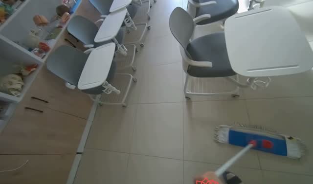 Mopping room floor: egocentric robotics sample