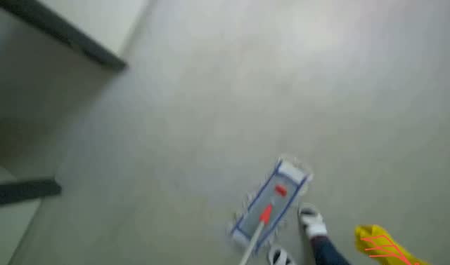Mopping hallway floor: egocentric robotics sample