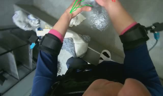 Wringing cleaning cloths: egocentric robotics sample