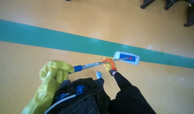 Mopping gym floor: egocentric robotics sample