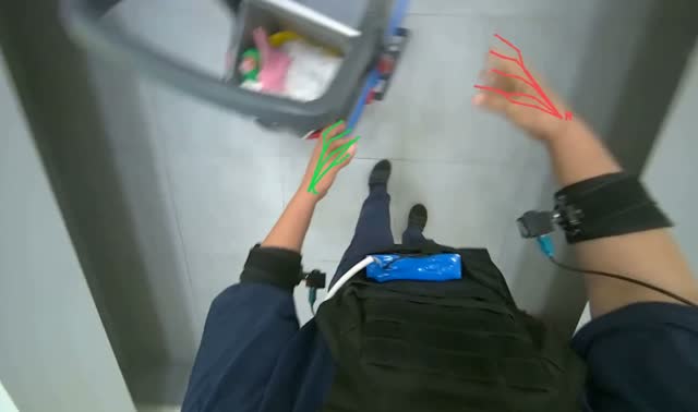 Preparing cleaning supplies: egocentric robotics sample