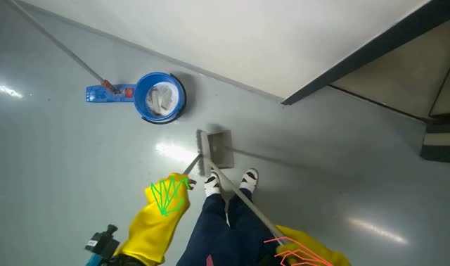 Sweeping office floor: egocentric robotics sample