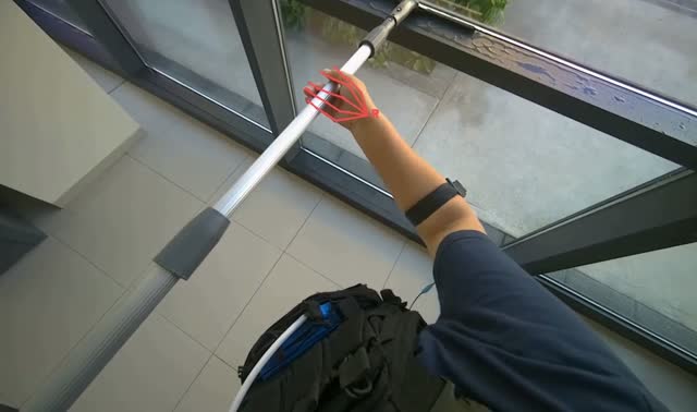 Cleaning glass panels and frames: egocentric robotics sample