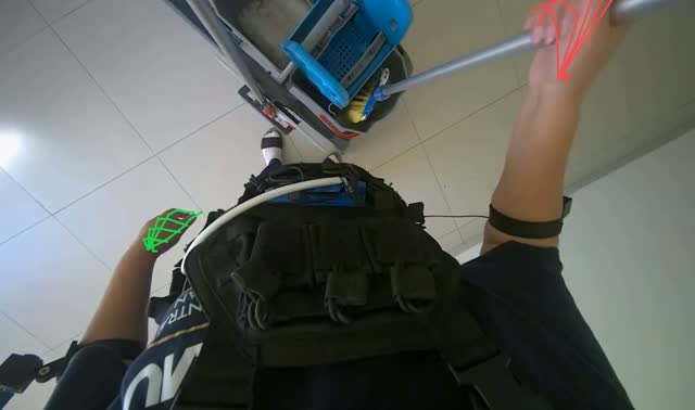 Preparing mop for cleaning: egocentric robotics sample