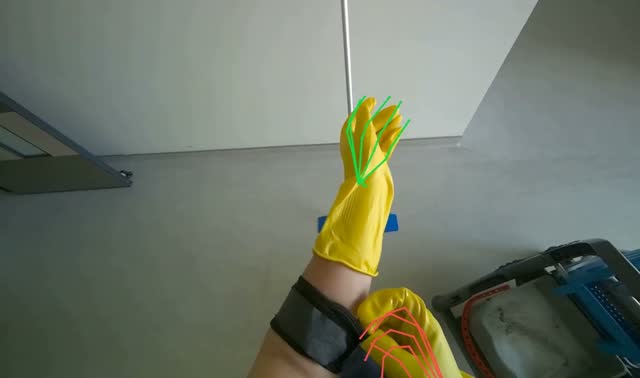 Preparing mop for cleaning: egocentric robotics sample