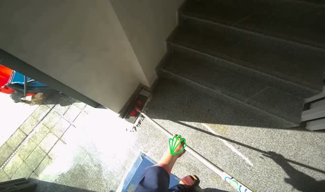 Mopping entrance area floor: egocentric robotics sample